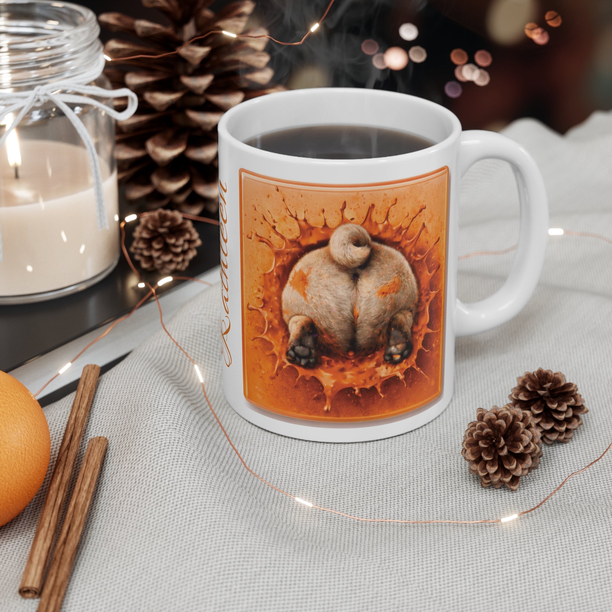 Pug Coffee Mug - "I Puggin' Love You" Personalized 11oz Ceramic Mug