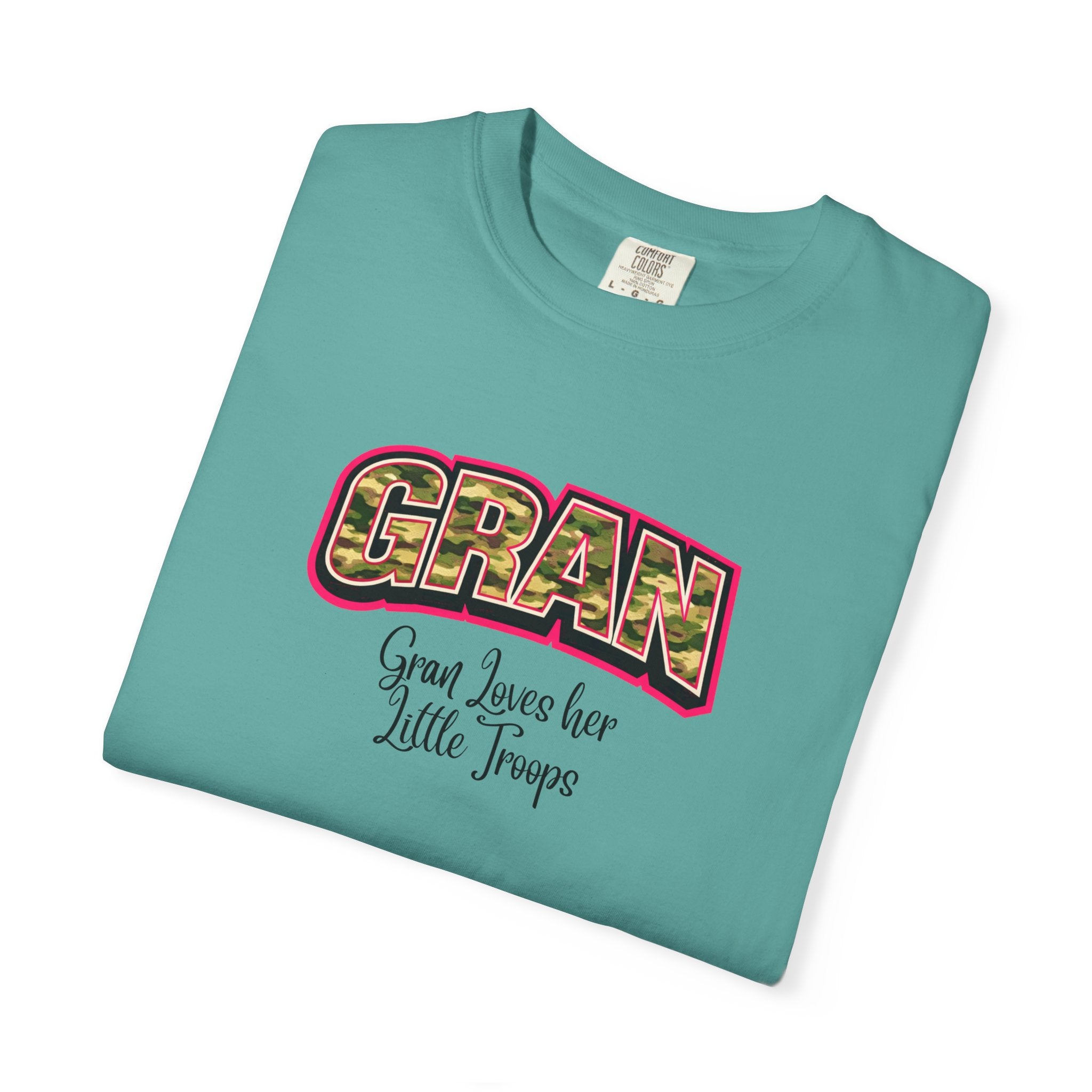 Gran Floral Graphic T-Shirt — "Gran Loves Her Little Troops" Gift Tee