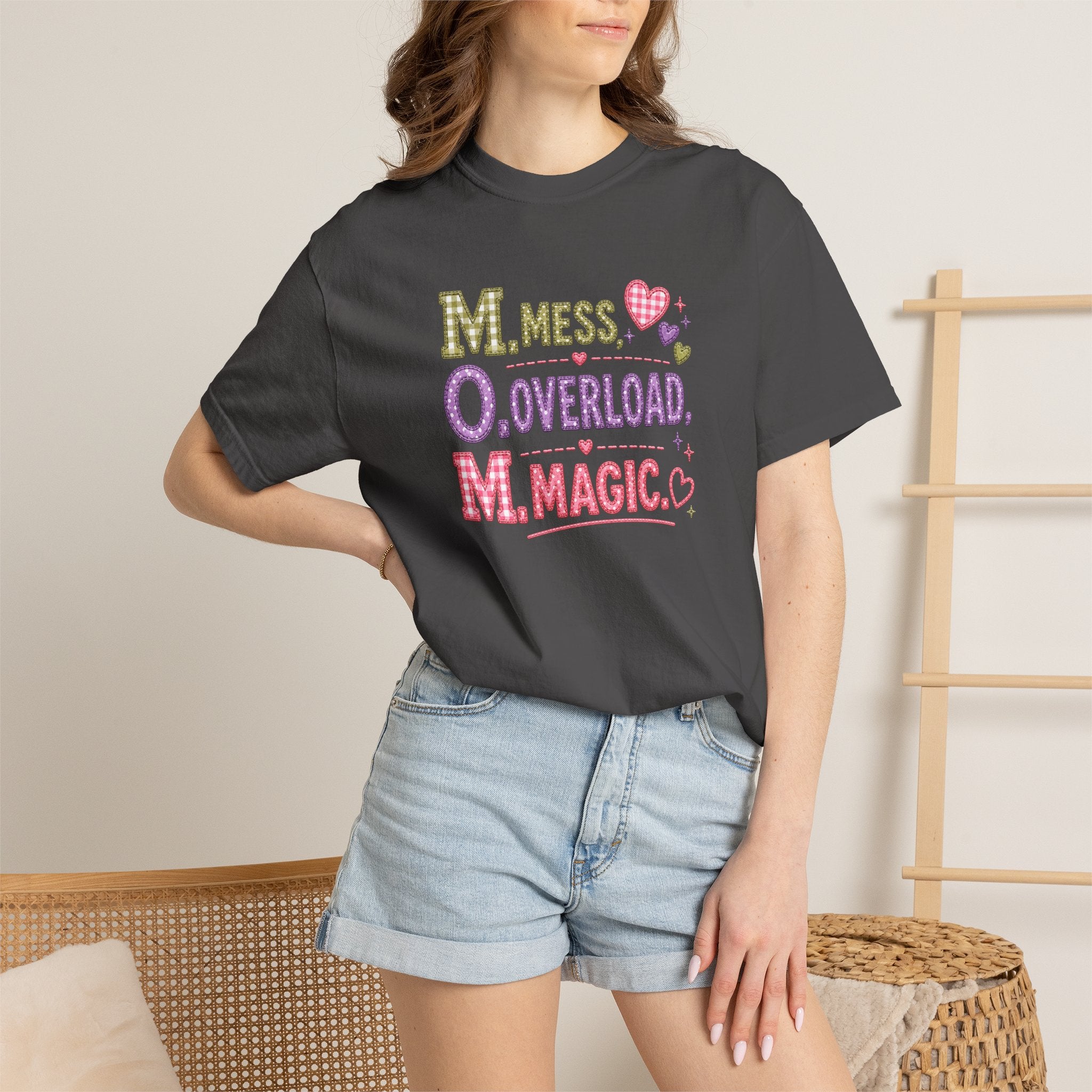 M.O.M. Graphic Tee — "Mess Overload Magic" Cute Mom Shirt
