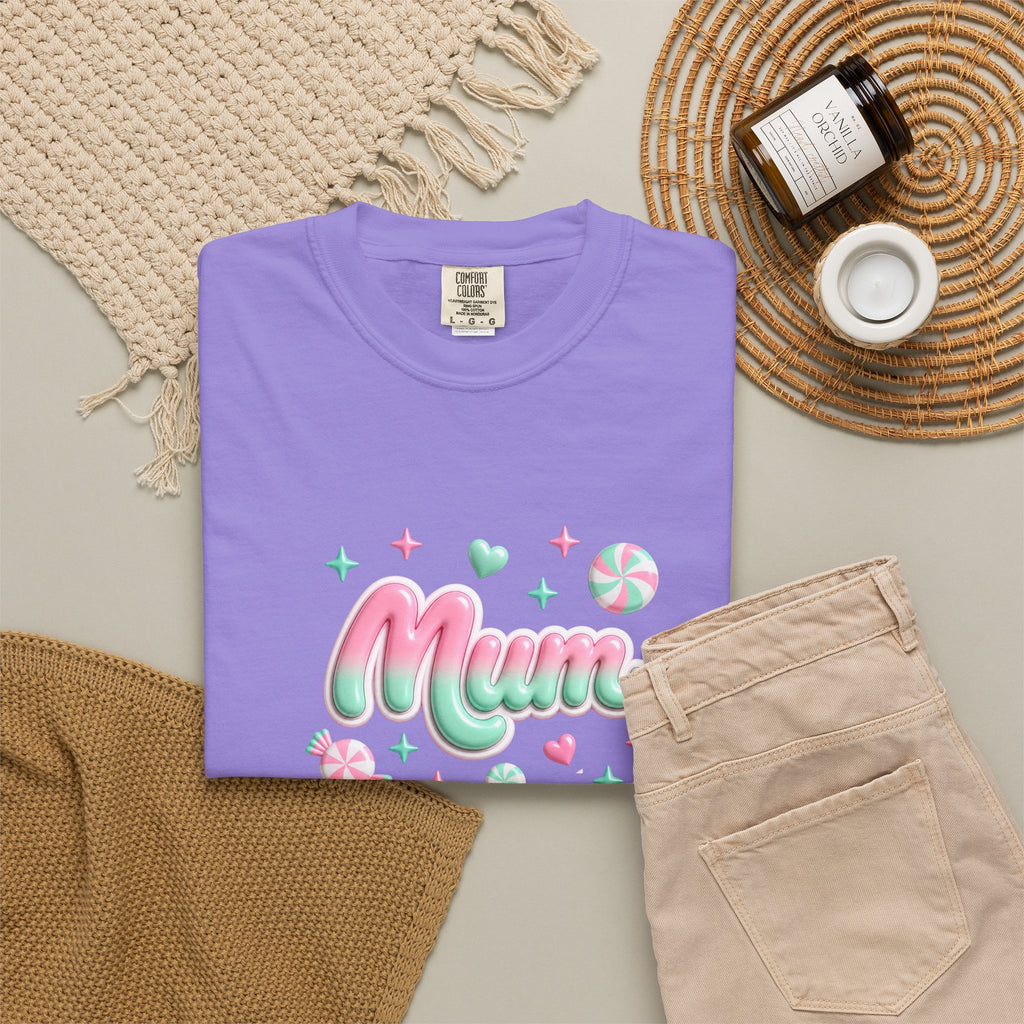 Mum Pastel Candy Script T-Shirt
