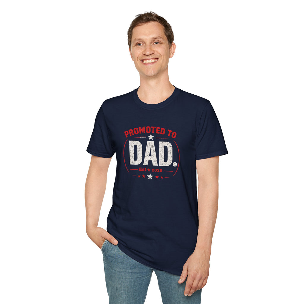 Promoted to Dad T-Shirt — New Dad Announcement Gift, Father’s Day Tee