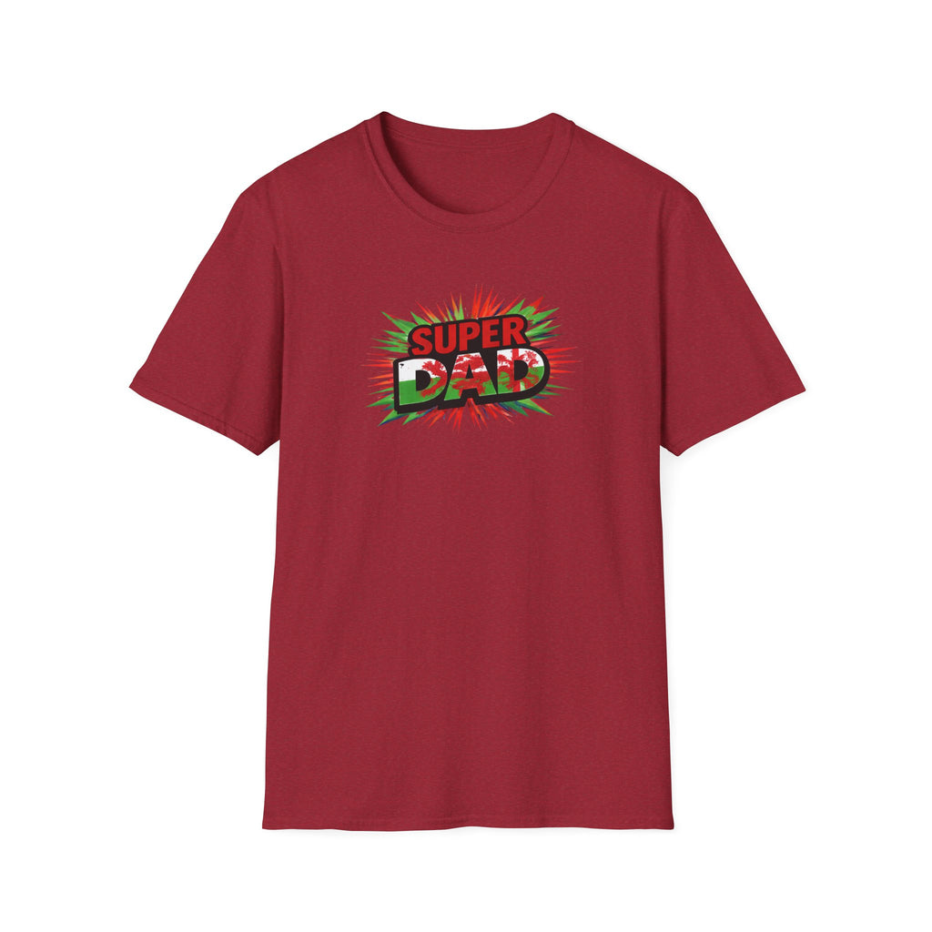 Super Dad Graphic T-Shirt — Wales Flag themed Retro Comic Father's Day Tee