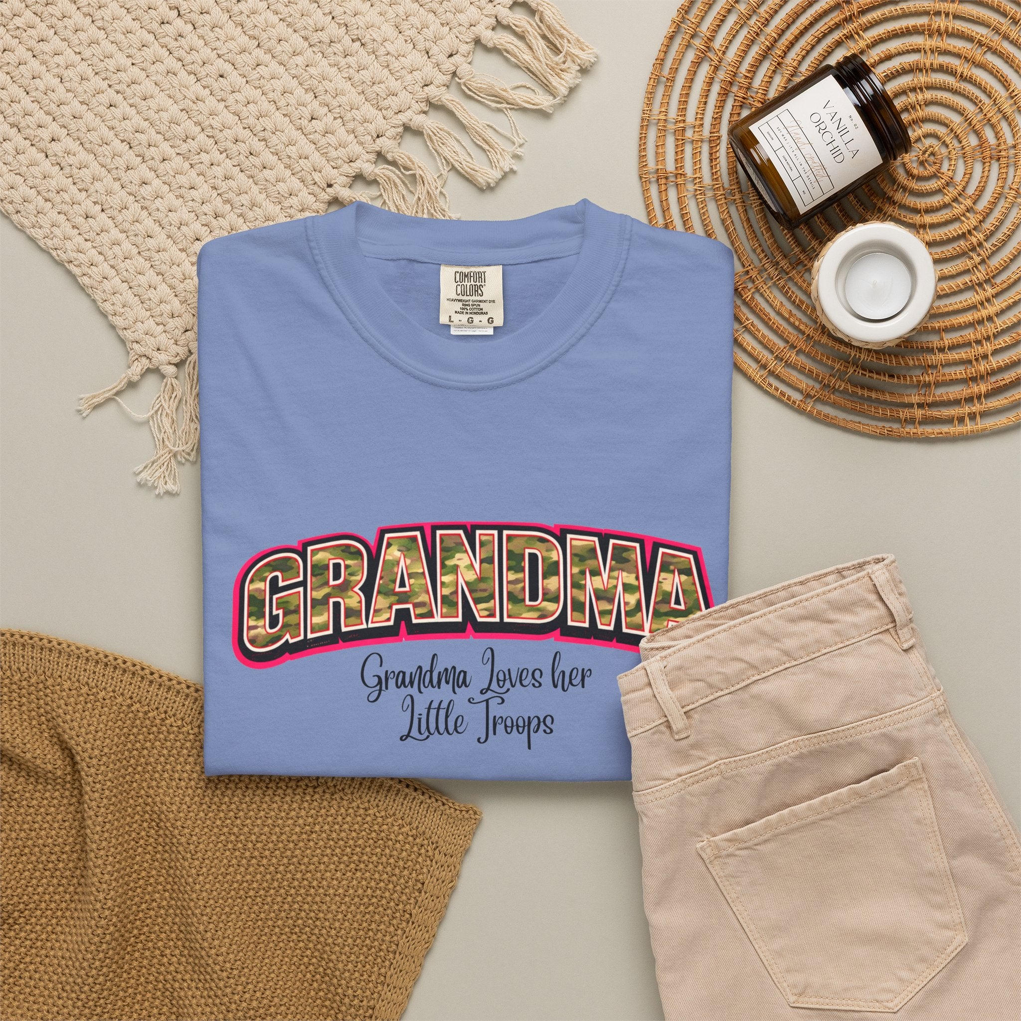 Grandma Floral Retro Tee — "Grandma: Grandkids Love Her a Little Teacup"
