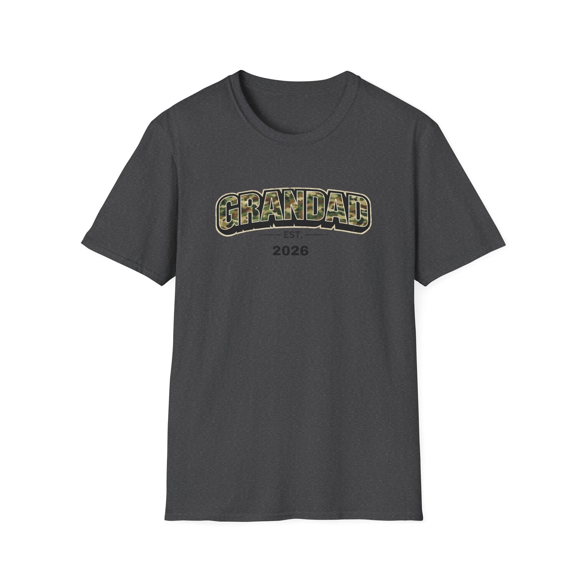 Granddad Est. 2026 T-Shirt — Camo Lettering Fathers Day Gift