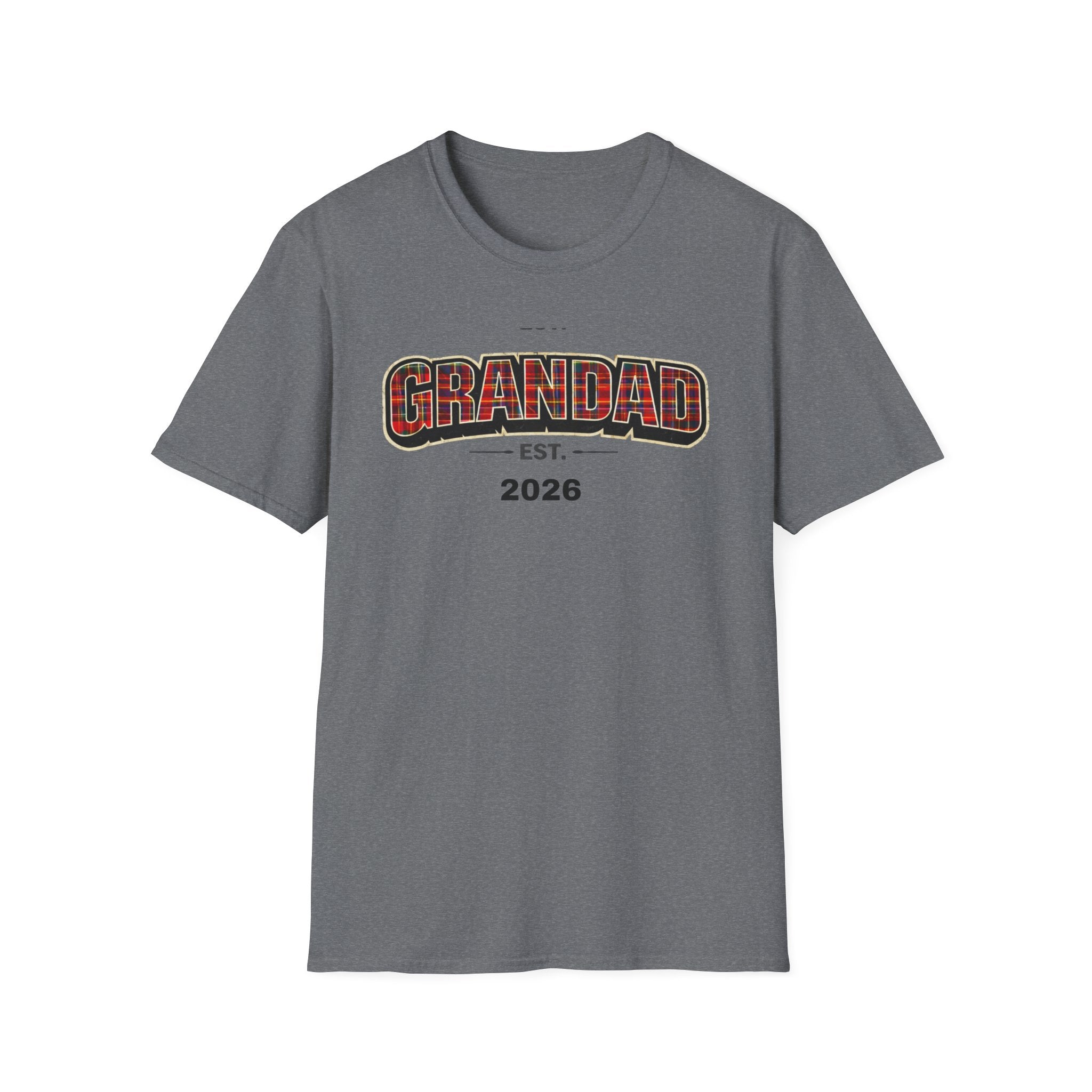Grandad Est. 2026 T-Shirt — Plaid Grandpa Gift Tee