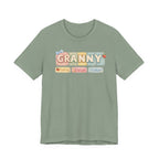 Granny Retro Nameplate T‑Shirt — Personalized Grandma Tee