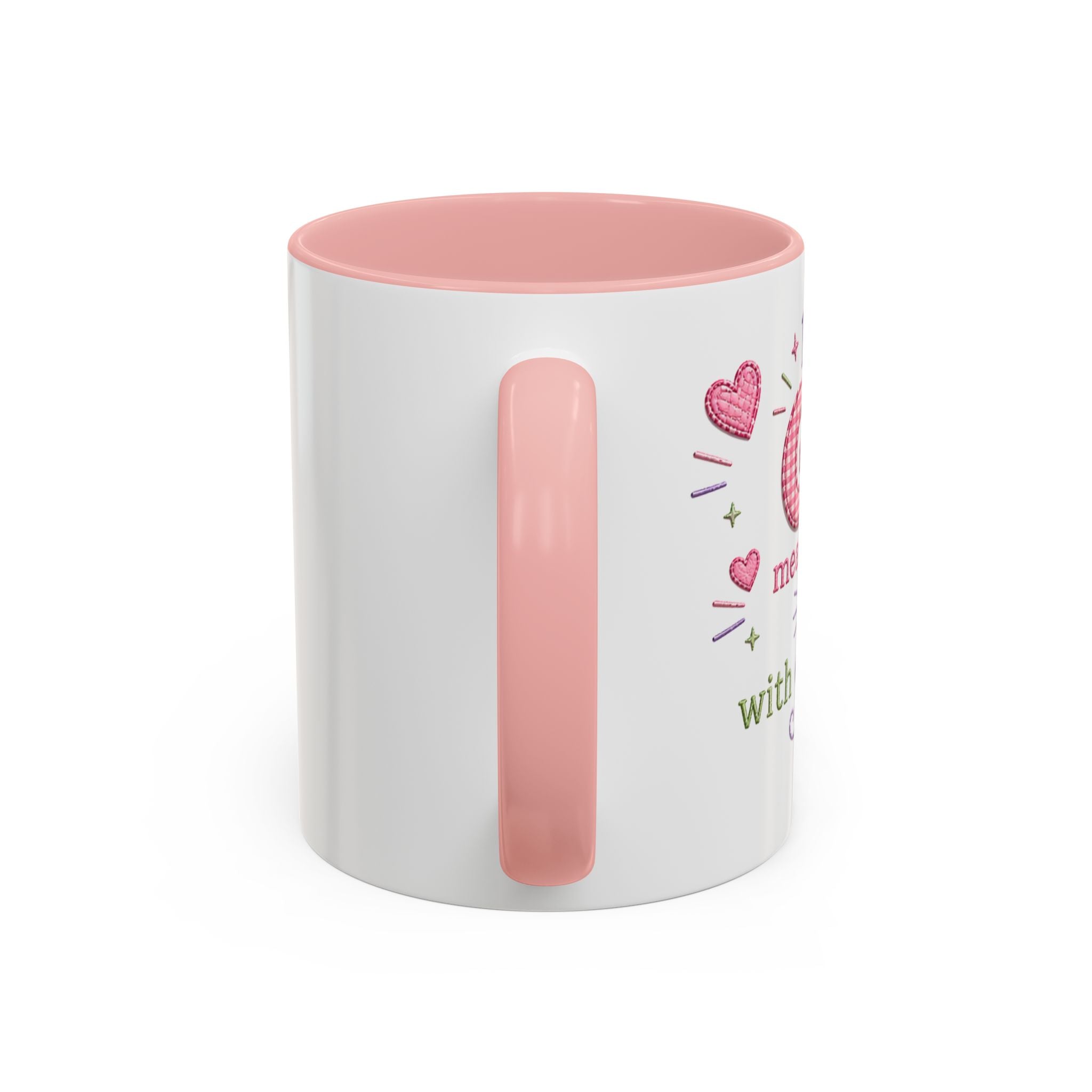 Gran Floral Accent Coffee Mug — 'Gran' Decorative Pink Interior 11/15oz Gift for Mother's Day