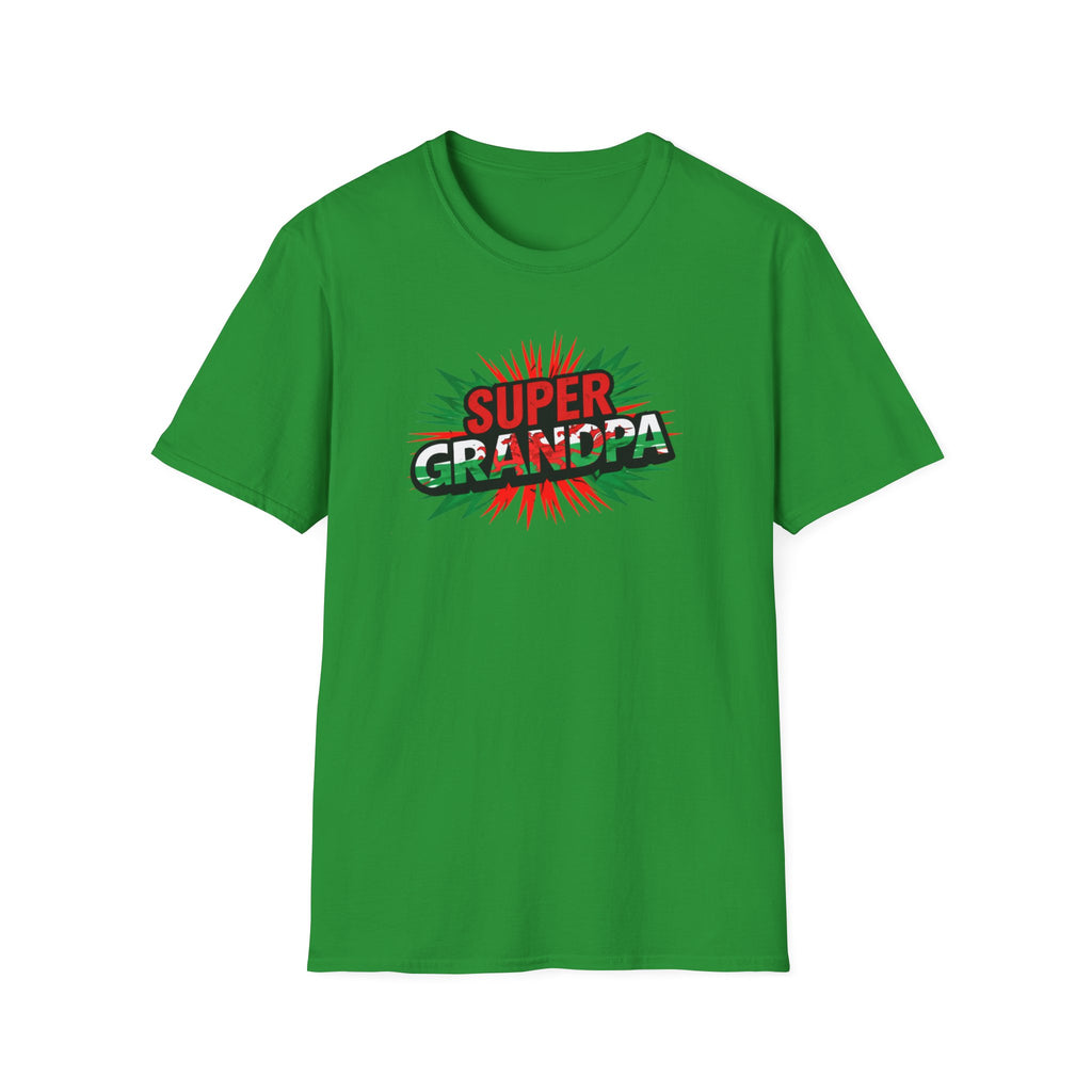 Super Grandpa Welsh Flag/ Wales themed T-Shirt – Retro Comic Gift Tee for Grandfather | Father’s Day & Birthday Present