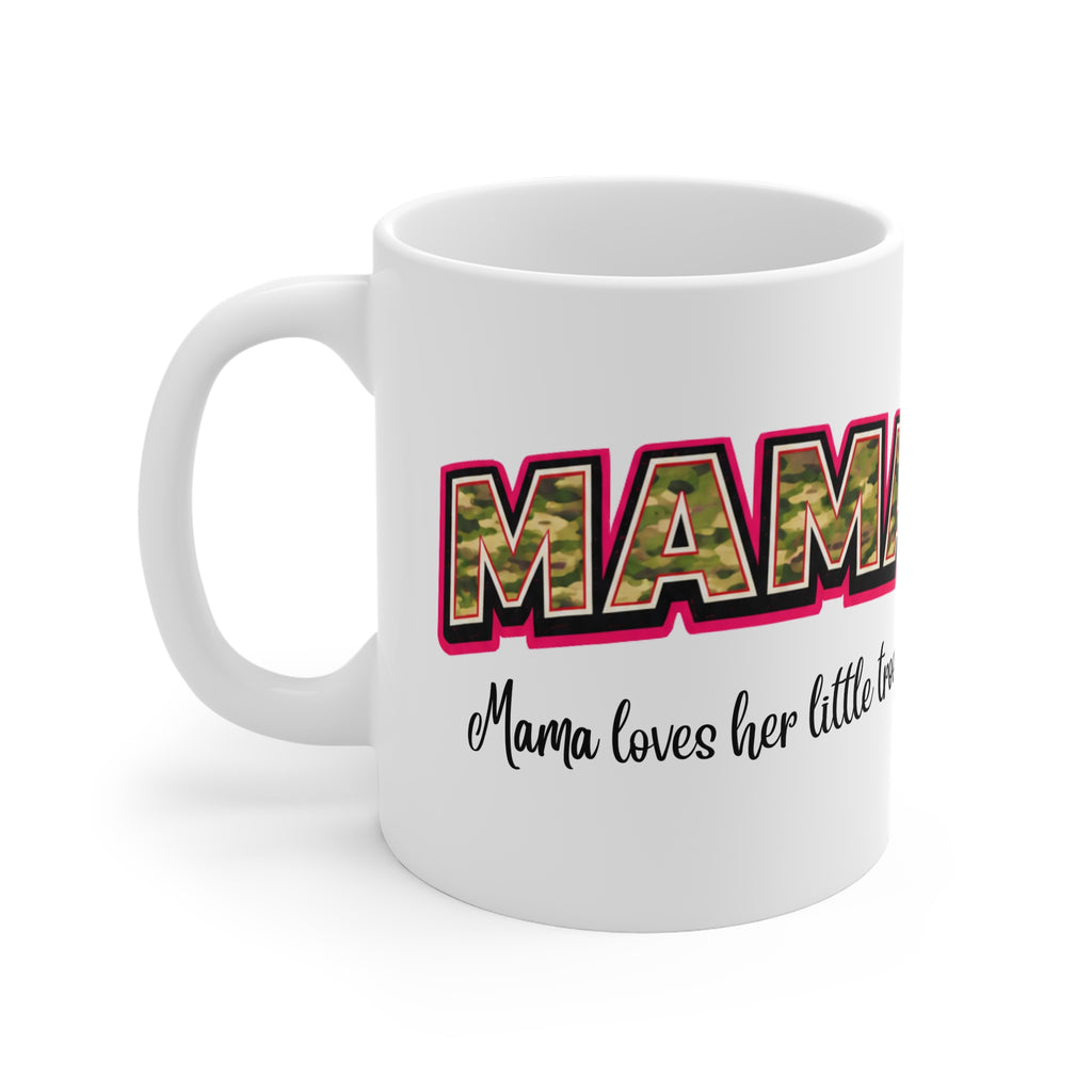 Mama Camo Coffee Mug — "Mama loves her little troops" Gift for Military Moms