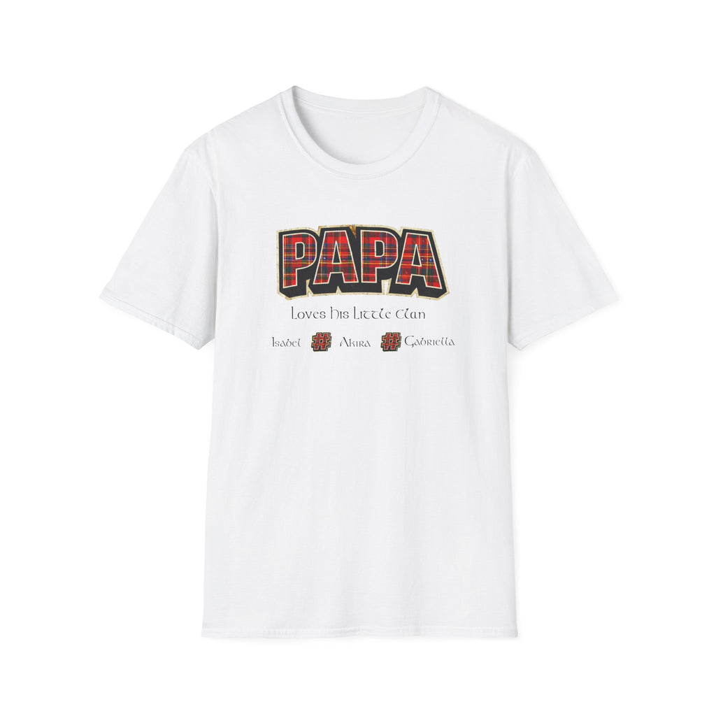 Papa Plaid T-Shirt – "Papa Loves his Little Clan" Grandfather Gift for Father's Day