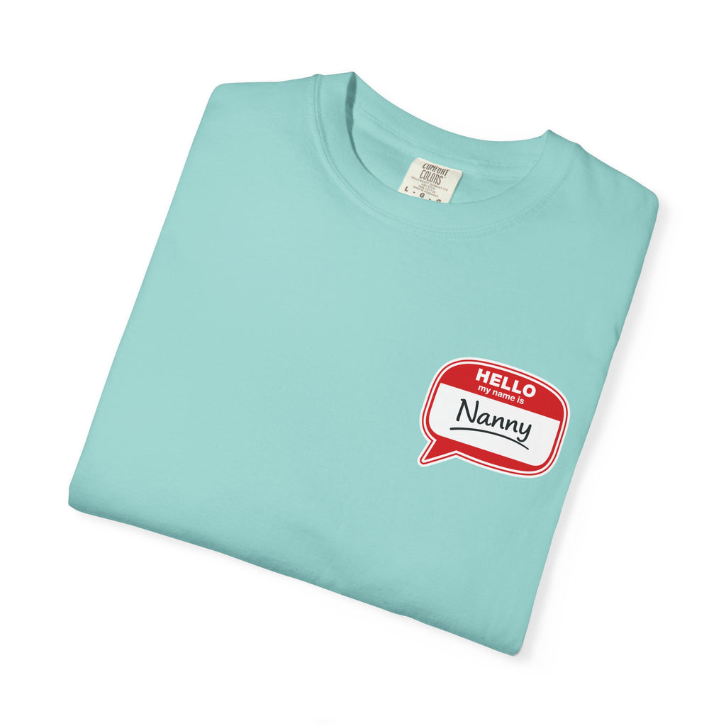 Hello Nanny Pocket T-Shirt – Cute Name Tag Tee for Grandparents & Caregivers