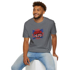 T-Shirt — "Super Papa" Union Jack/England themed Retro Comic Dad Shirt (Father's Day Gift)