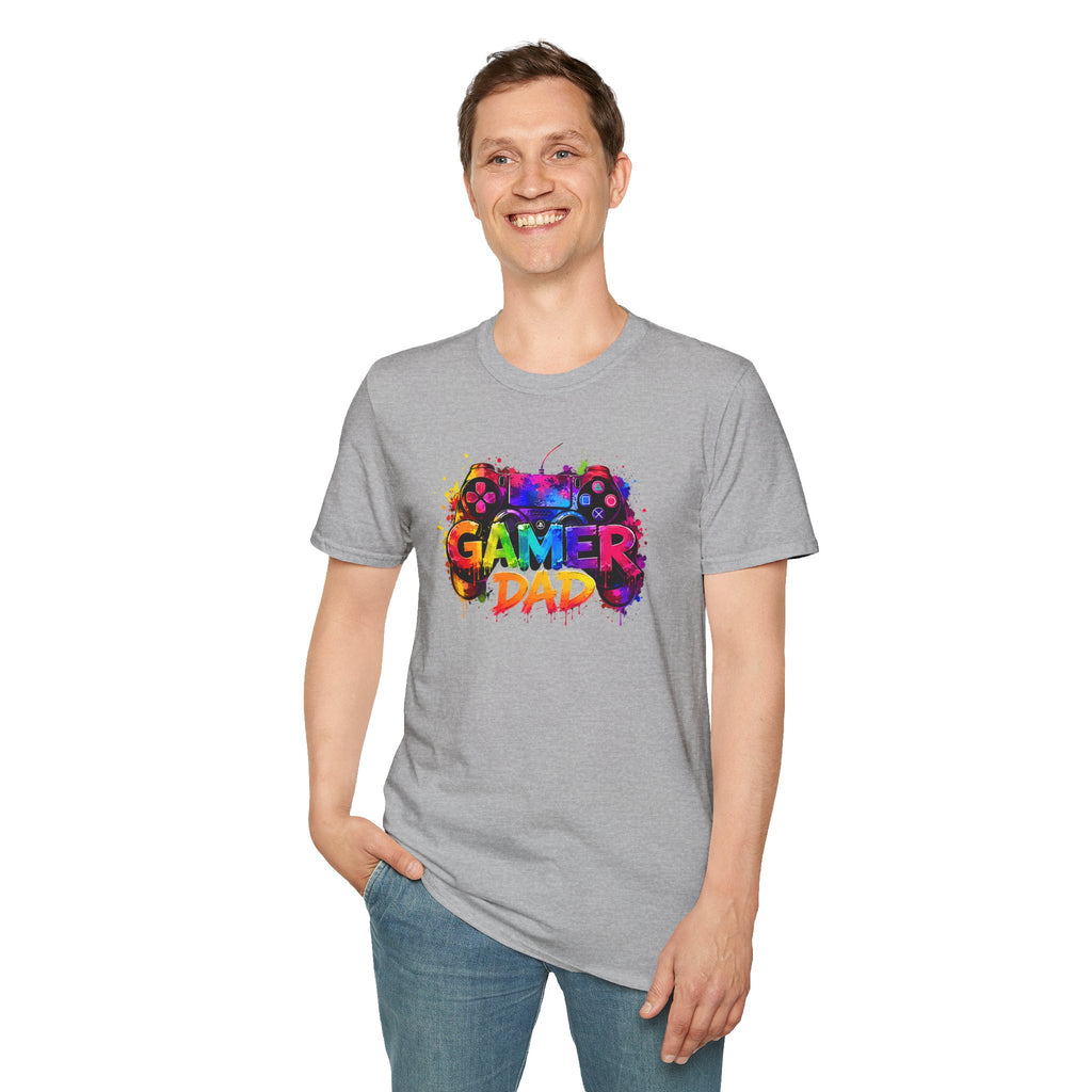 Gamer Dad Colourful Controller Design T-Shirt