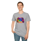 Gamer Dad Colourful Controller Design T-Shirt