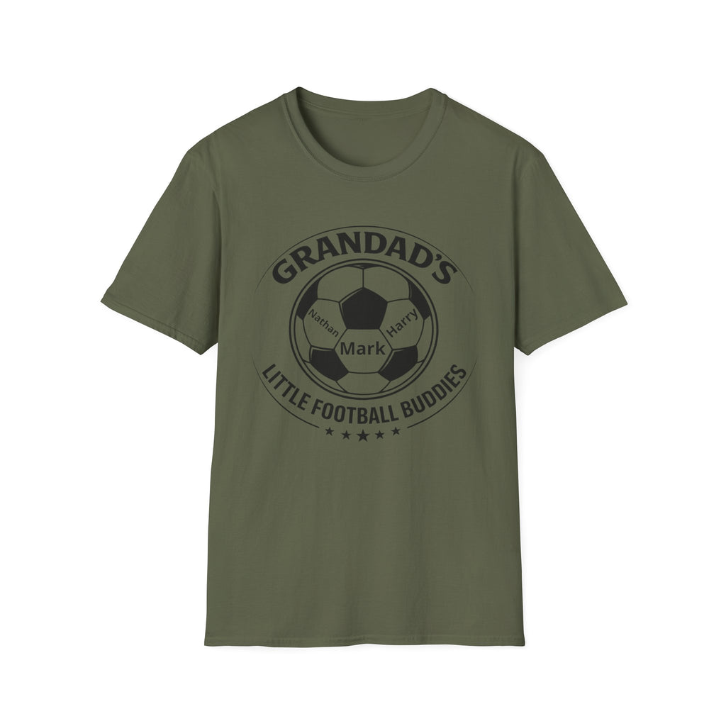 Grandad's Little Football Buddies T-Shirt — Personalized Soccer Grandpa Tee