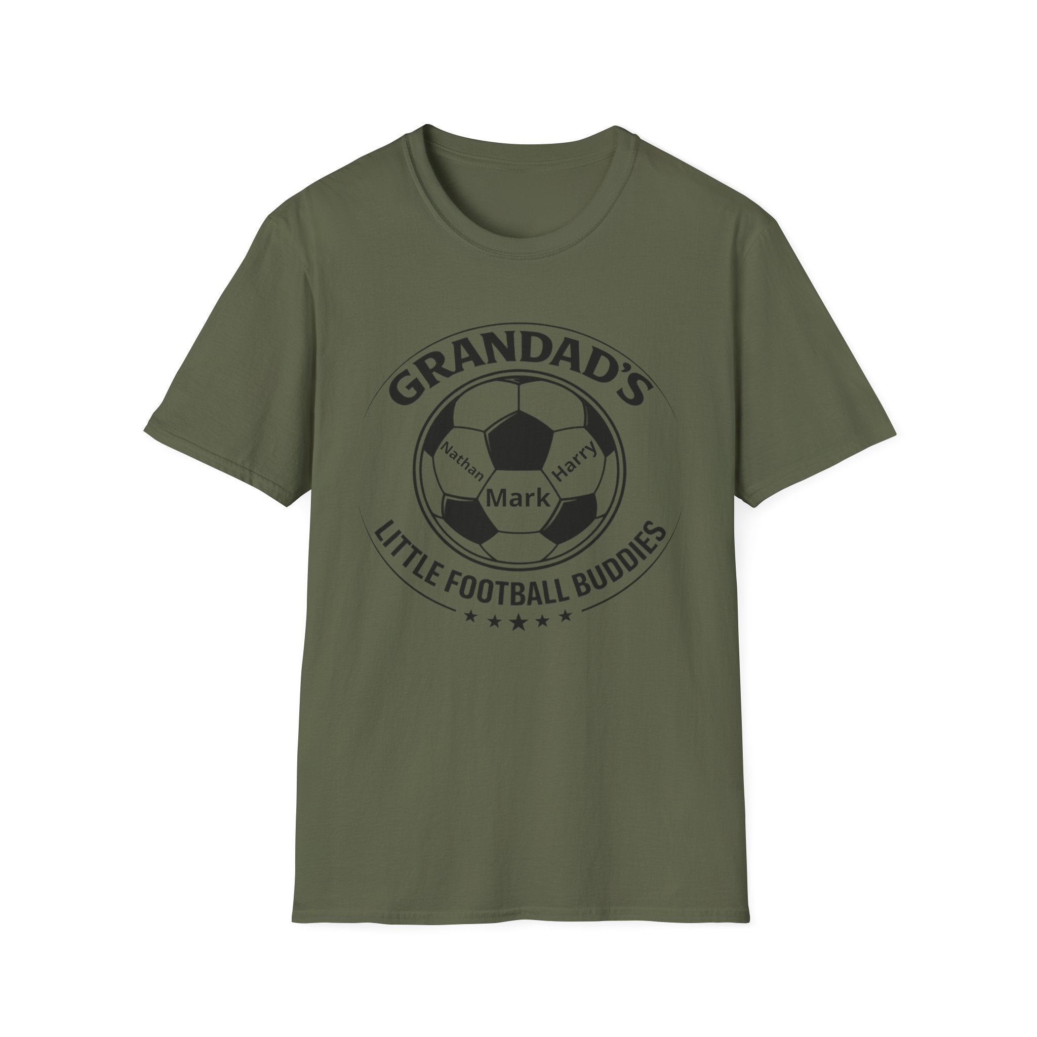 Grandad's Little Football Buddies T-Shirt — Personalized Soccer Grandpa Tee