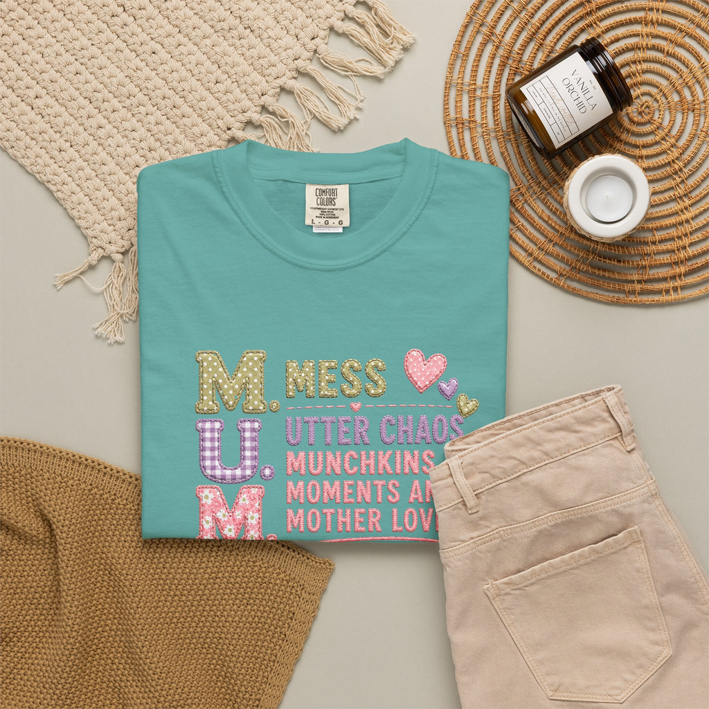 M.U.M. Mom Acronym Graphic Tee — Mess, Utter Chaos, Munchkins & Mother Love T-Shirt