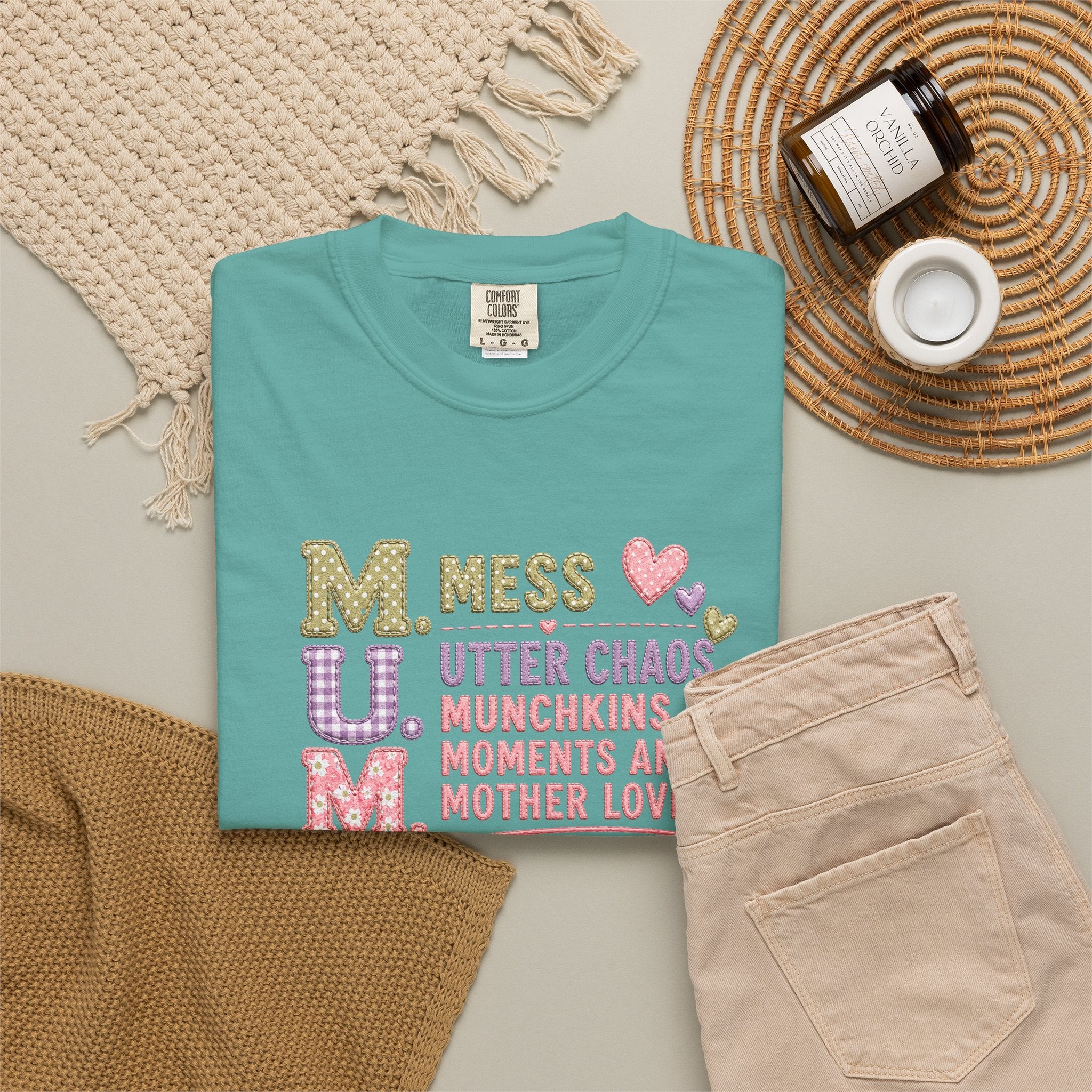 M.U.M. Mom Acronym Graphic Tee — Mess, Utter Chaos, Munchkins & Mother Love T-Shirt