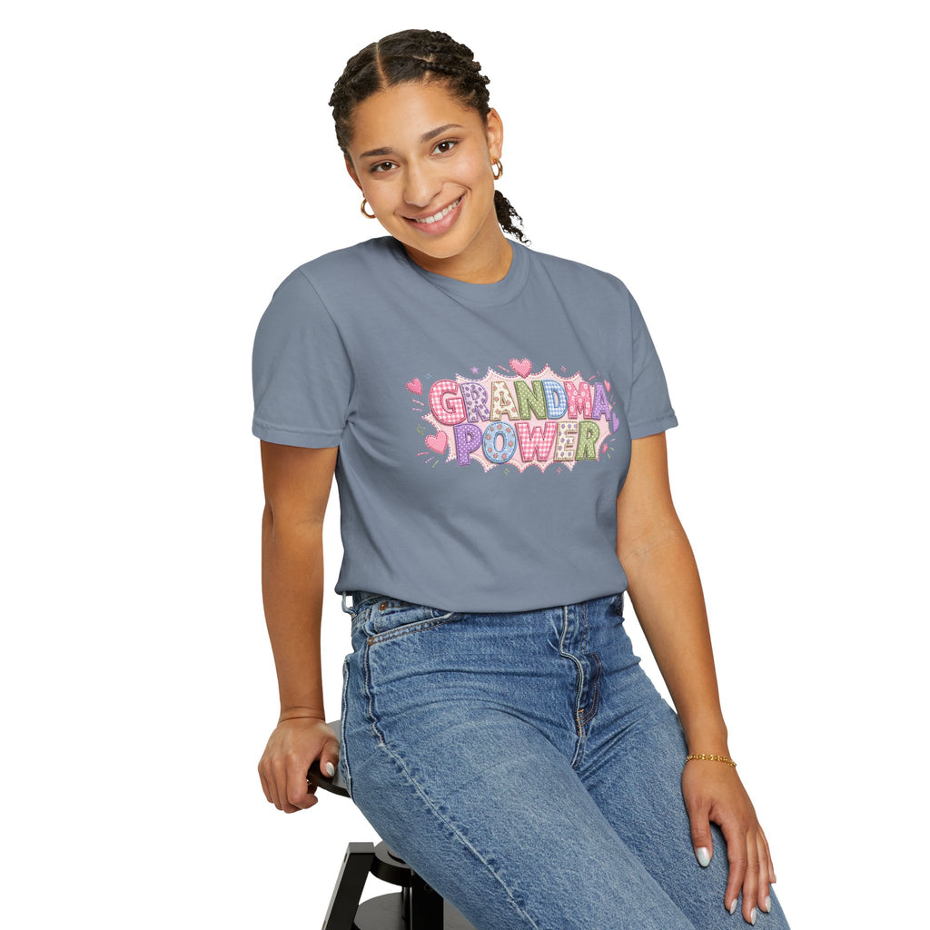 Grandma Power T-Shirt — Cute Heart Graphic Tee for Grandmothers