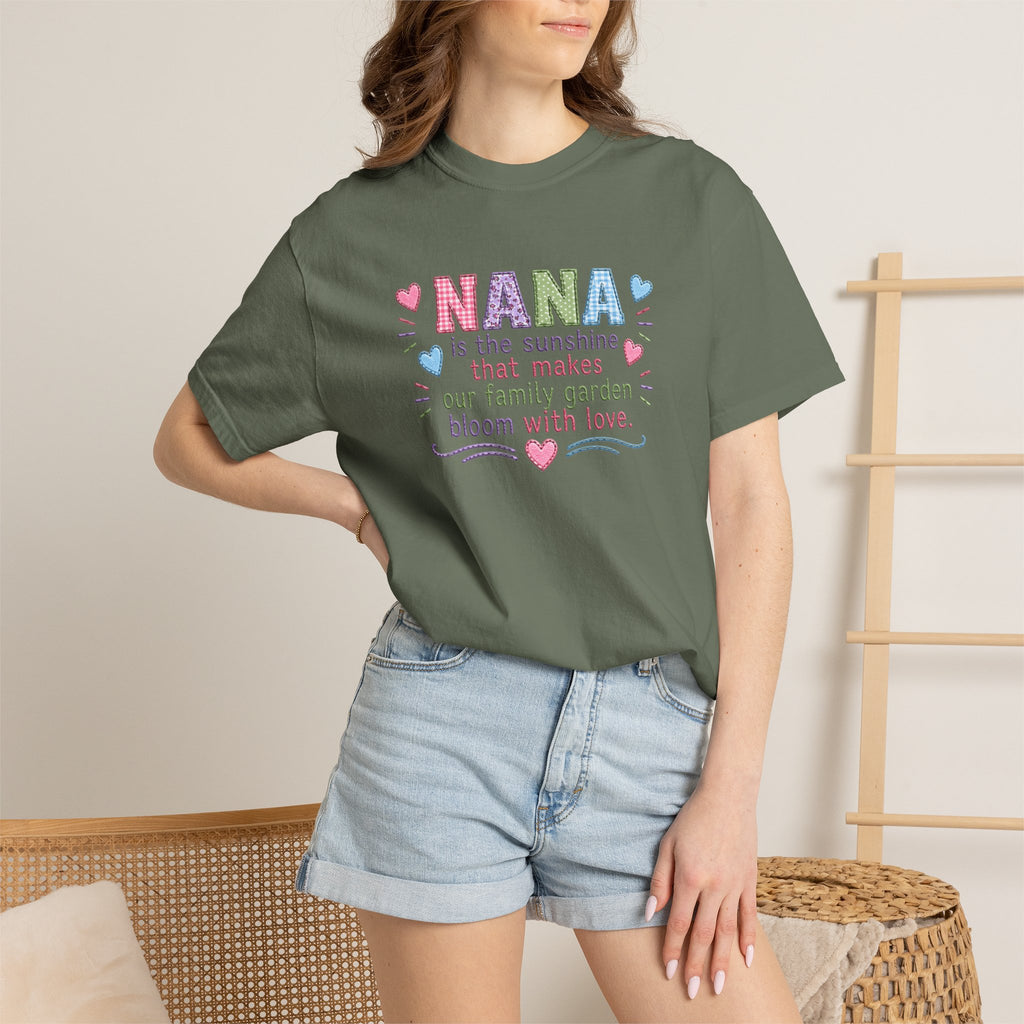 Nana Sunshine Floral T-Shirt — “NANA is the sunshine that makes our family garden bloom with love”