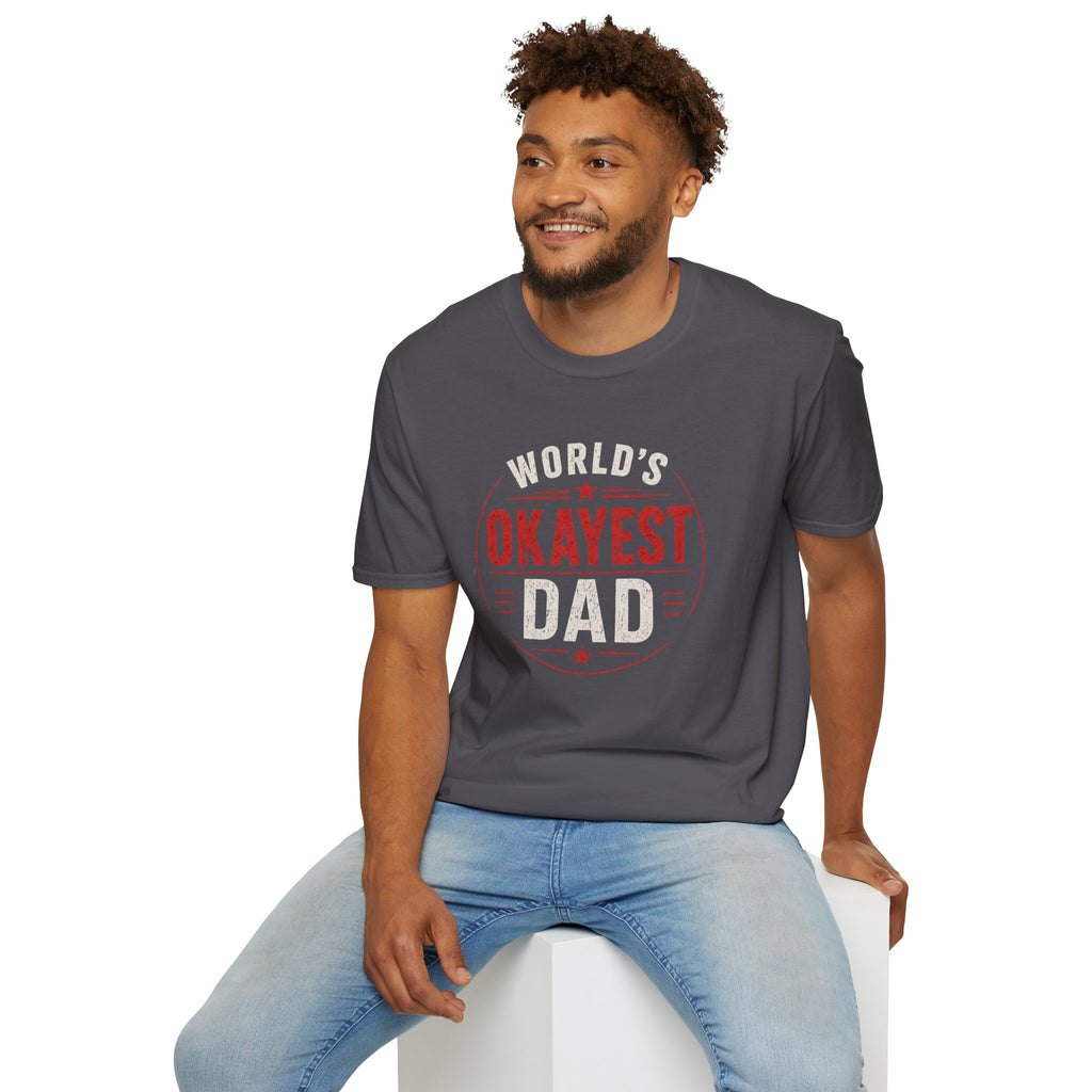 Funny "World's Okayest Dad" T-Shirt – Humorous Father's Day Gift