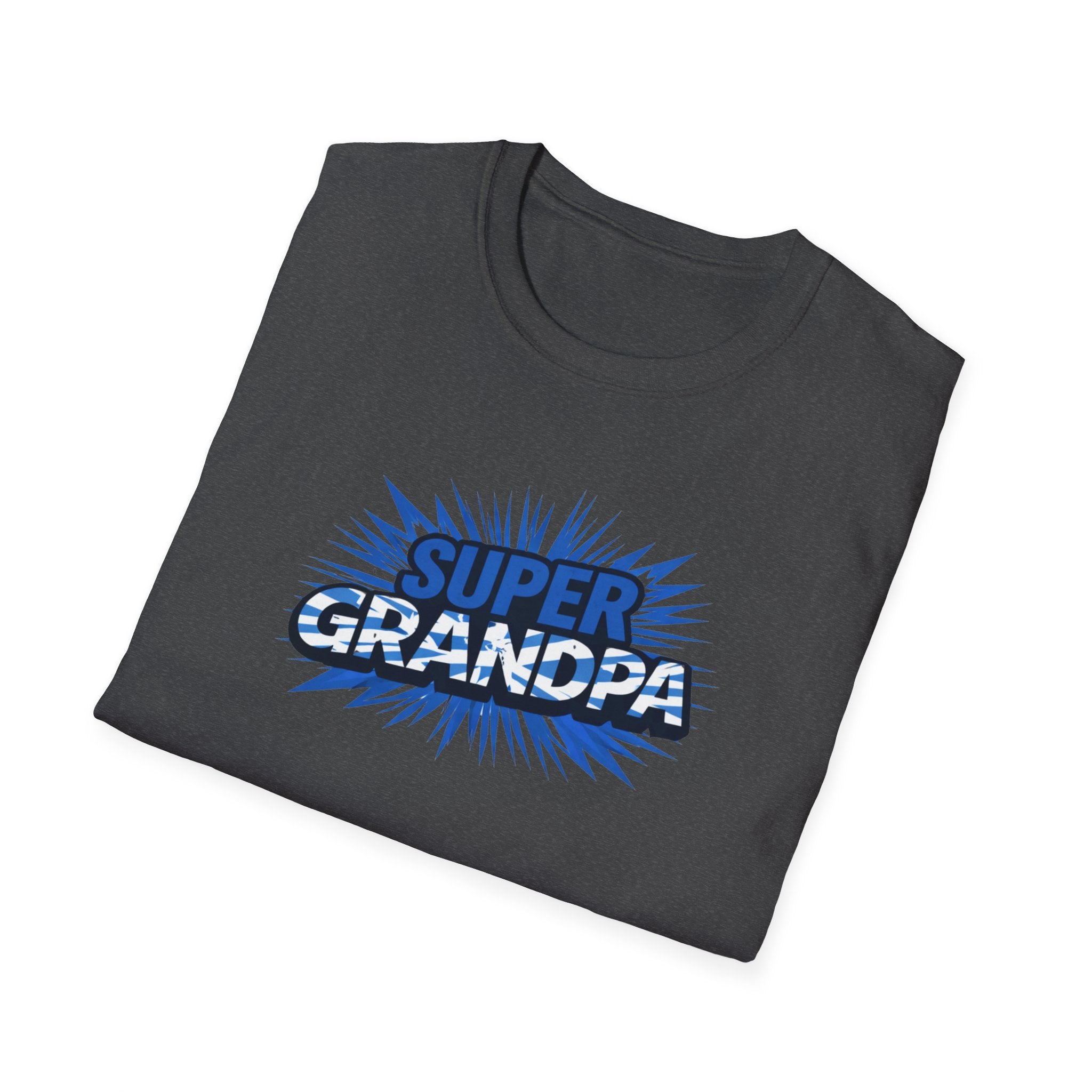 Super Grandpa Scotland Flag/Scottish themed T-Shirt — Retro Comic Father's Day Gift for Grandfathers