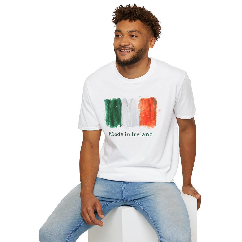 Made in Ireland T-Shirt — Watercolor Irish Flag Tee