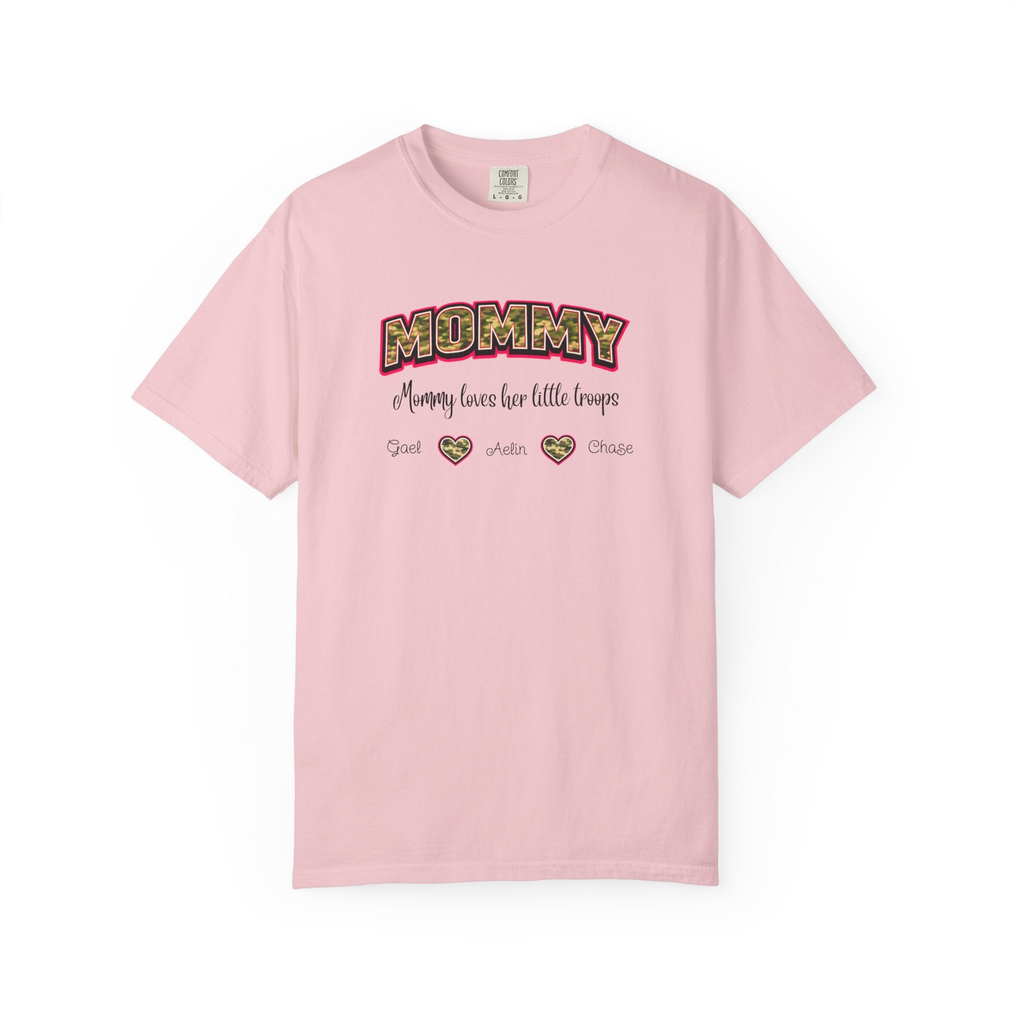 Mommy Camo Heart T-Shirt — "Mommy, I am here for little forever" Mother's Day Tee