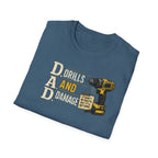 Drills and Damage Dad T-Shirt – Funny Father’s Day Tool Lover Tee