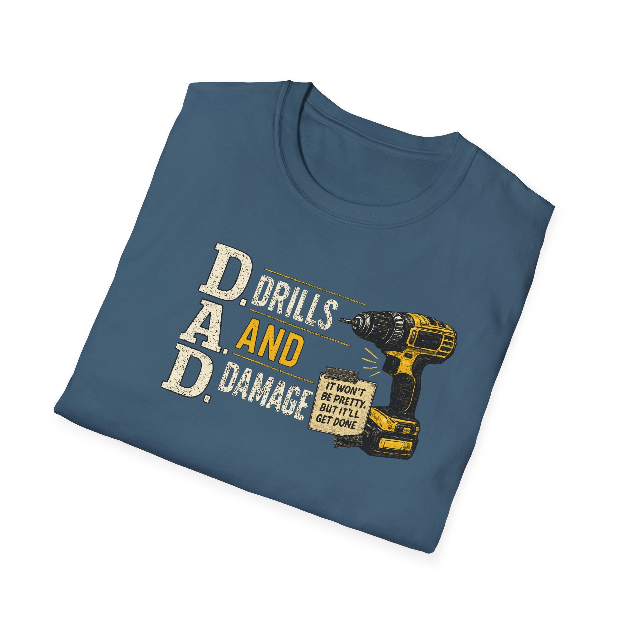 Drills and Damage Dad T-Shirt – Funny Father’s Day Tool Lover Tee