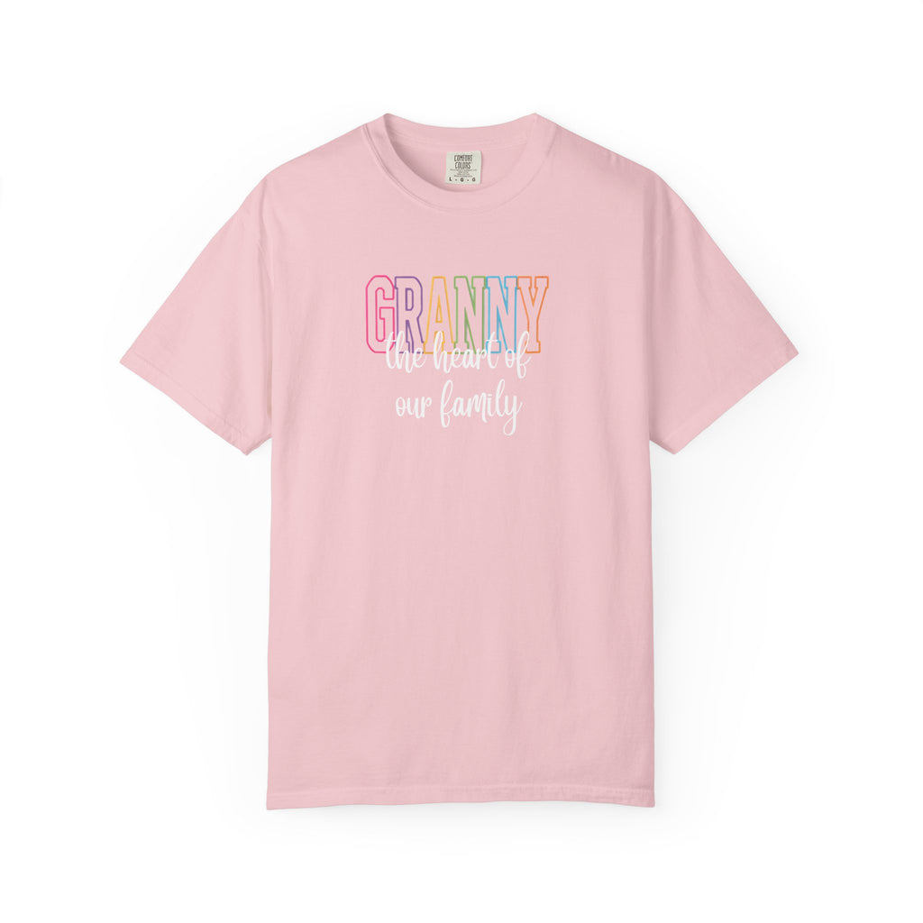 Grandma T-Shirt — "Grandma the Heart of Our Family" Pastel Comfort Tee
