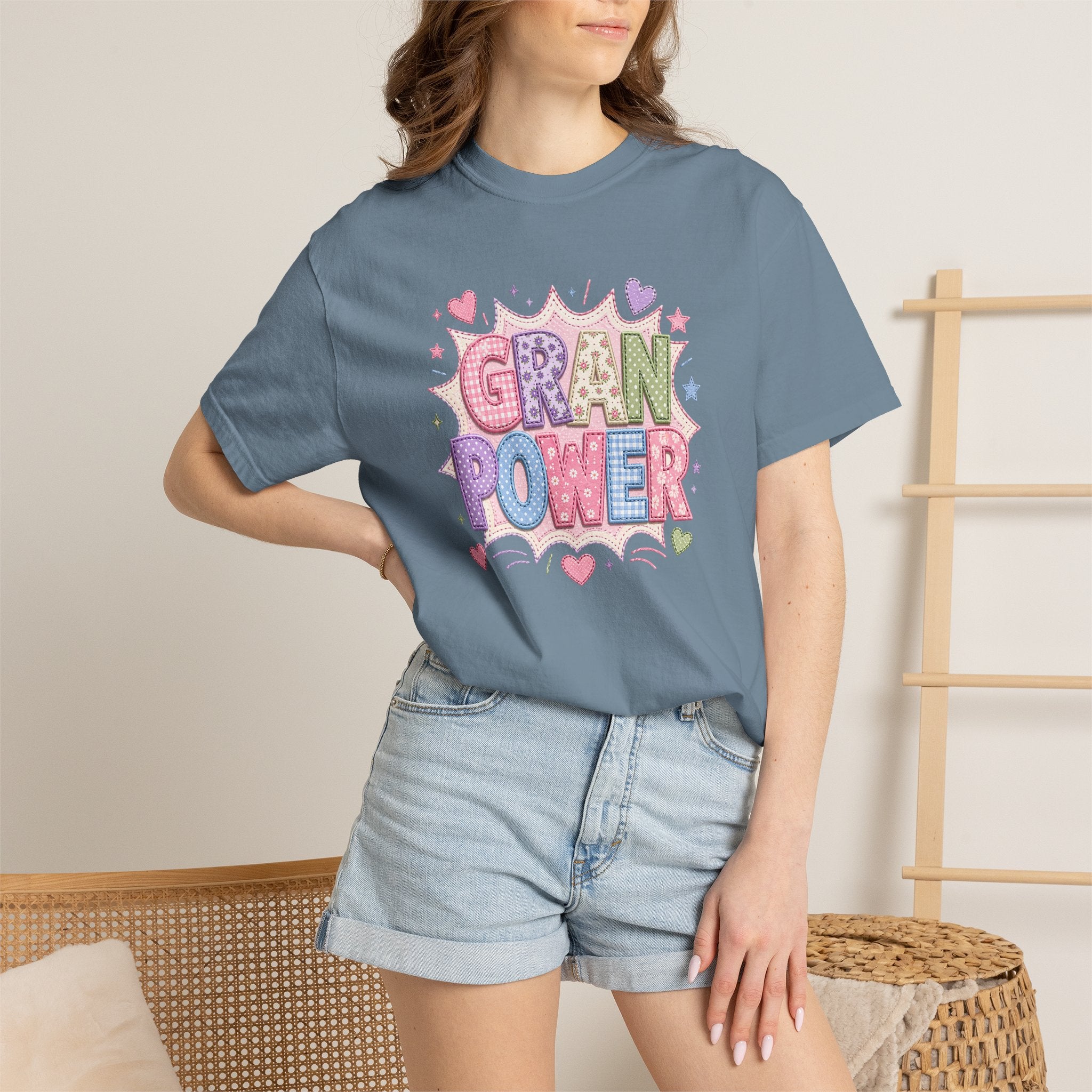 Gran Power T-Shirt — Cute Pastel 'Gran Power' Graphic Tee for Grandparents, Mother's Day Gift
