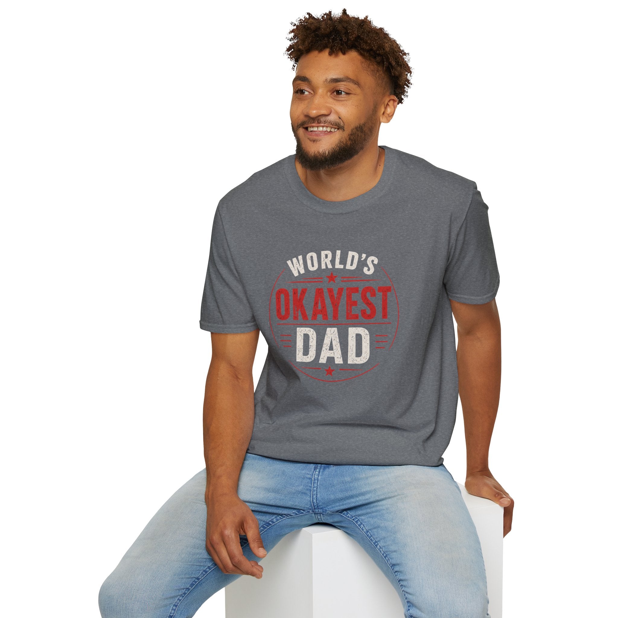 Funny "World's Okayest Dad" T-Shirt – Humorous Father's Day Gift