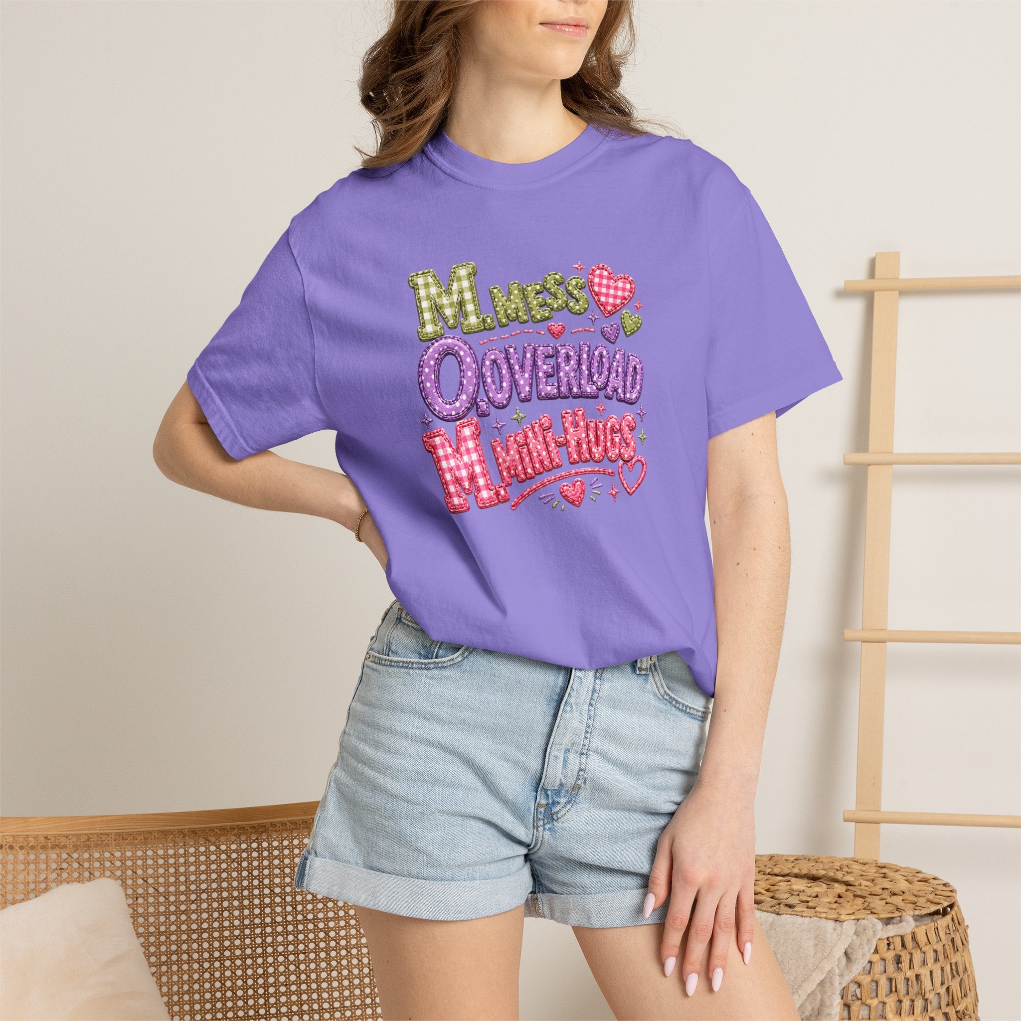 T‑Shirt — "Moms Overload Mini-Hugs" Cute Colorful Graphic Tee