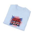 T-Shirt — "Super Papa" Union Jack/England themed Retro Comic Dad Shirt (Father's Day Gift)