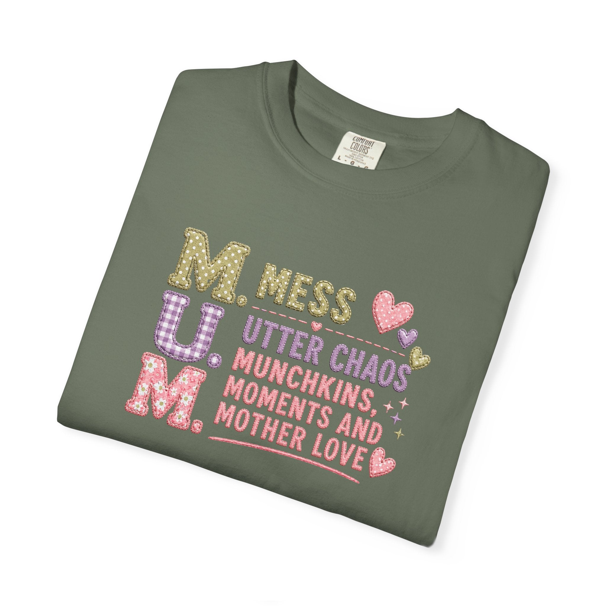 M.U.M. Mom Acronym Graphic Tee — Mess, Utter Chaos, Munchkins & Mother Love T-Shirt