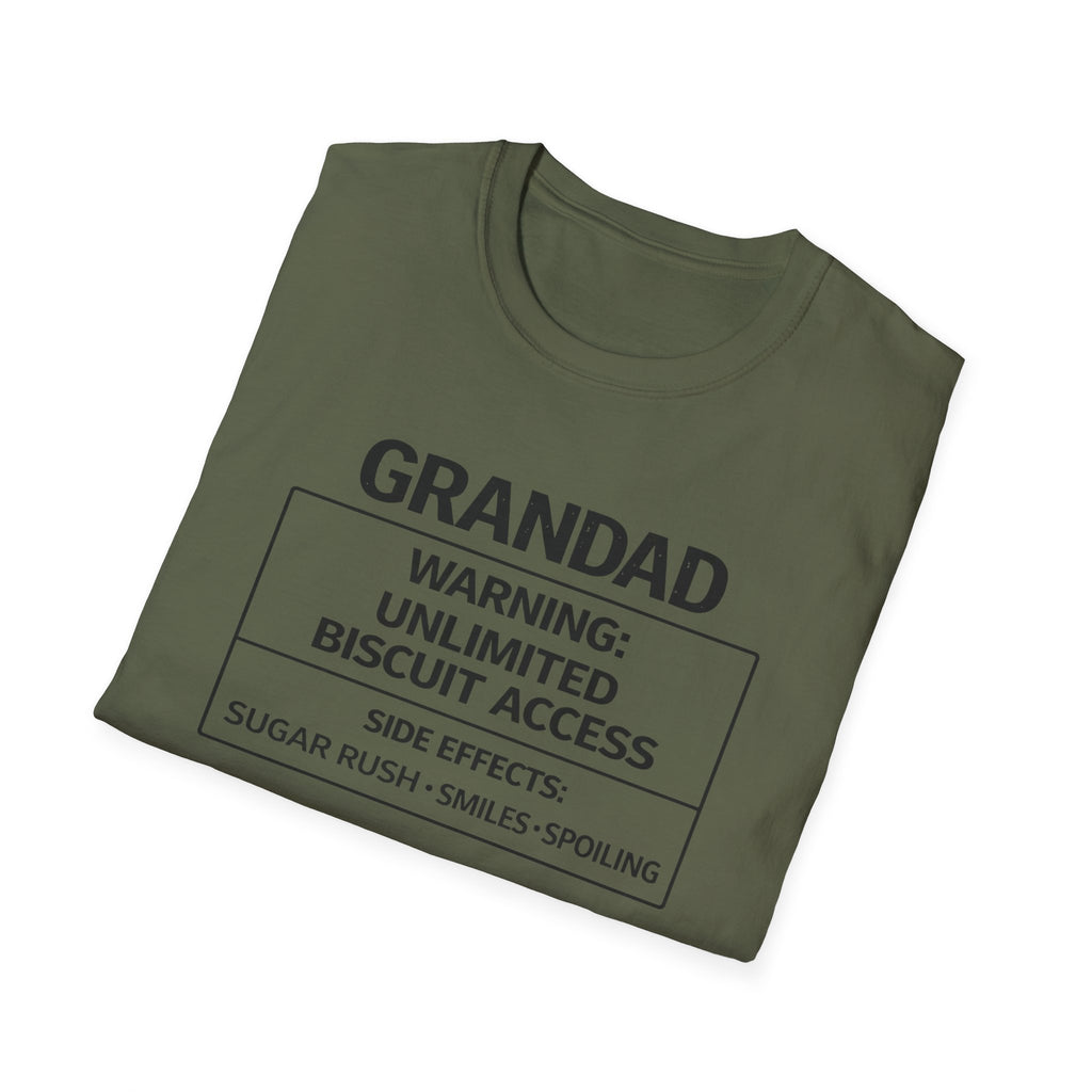 Grandad Warning T-Shirt – "Unlimited Biscuit Access" Funny Grandpa Gift