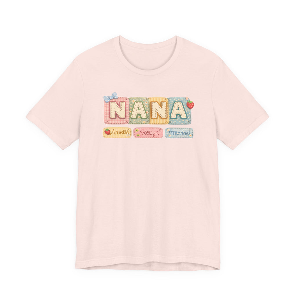 Nana Baby Blocks Tee — Personalized Grandmother Name Shirt