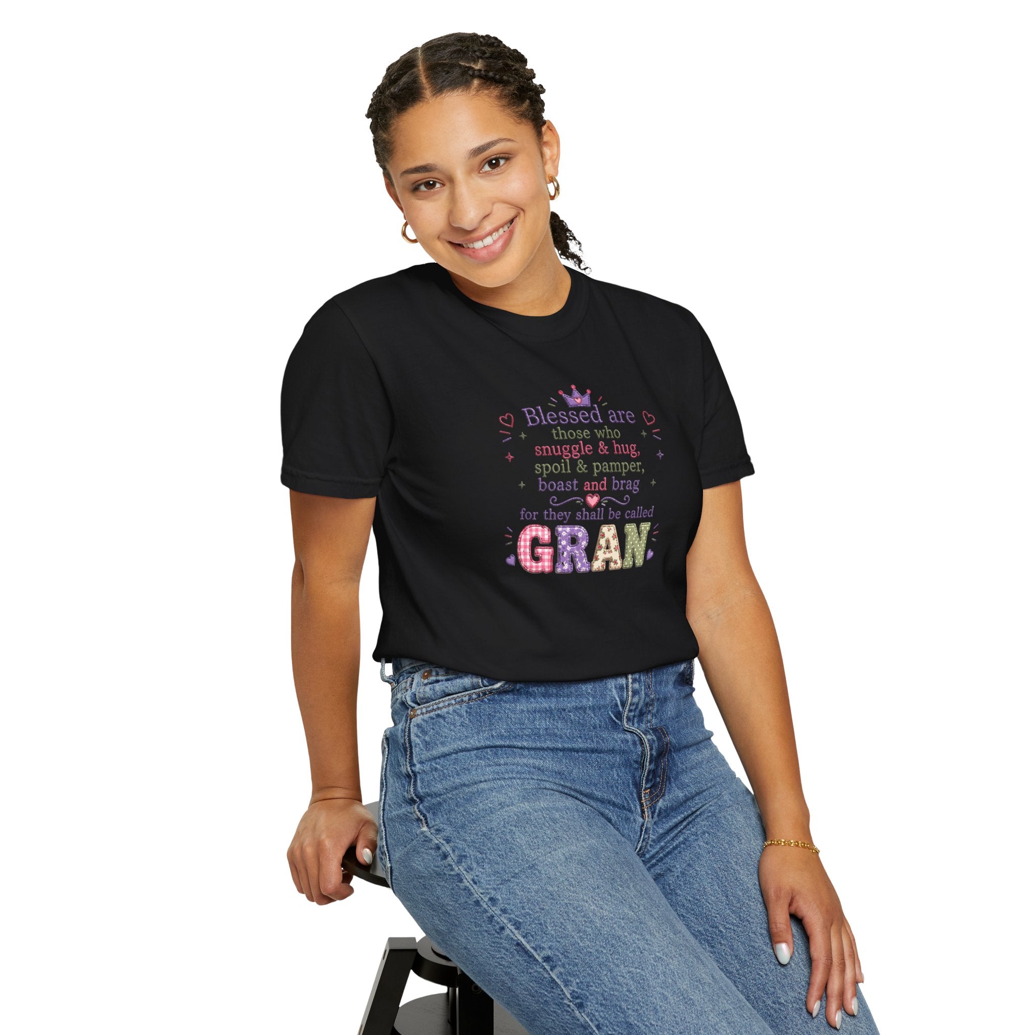 Gran Blessings T-Shirt — "Blessed are those who snuggle & hug... called GRAN"