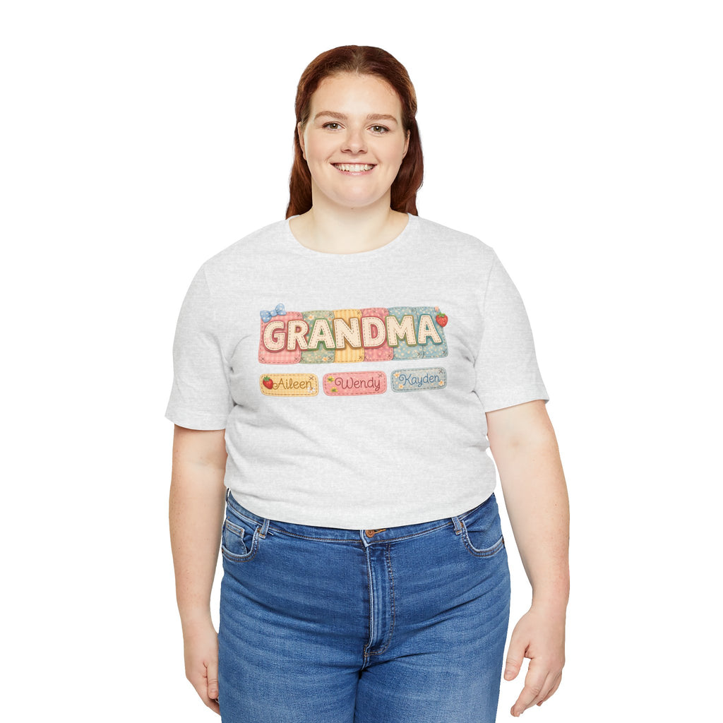 Grandma Floral Retro Tee — "Grandma" Names Design (Aileen • Wendy • Peyton)