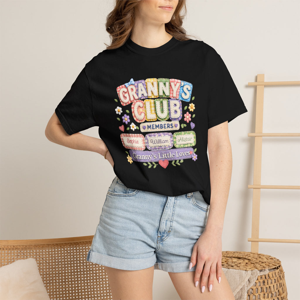 Granny's Club T-Shirt — Personalized Grandma Member Floral Tee