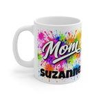 MOM - Colourful Paint Splatter Mug - Personalised