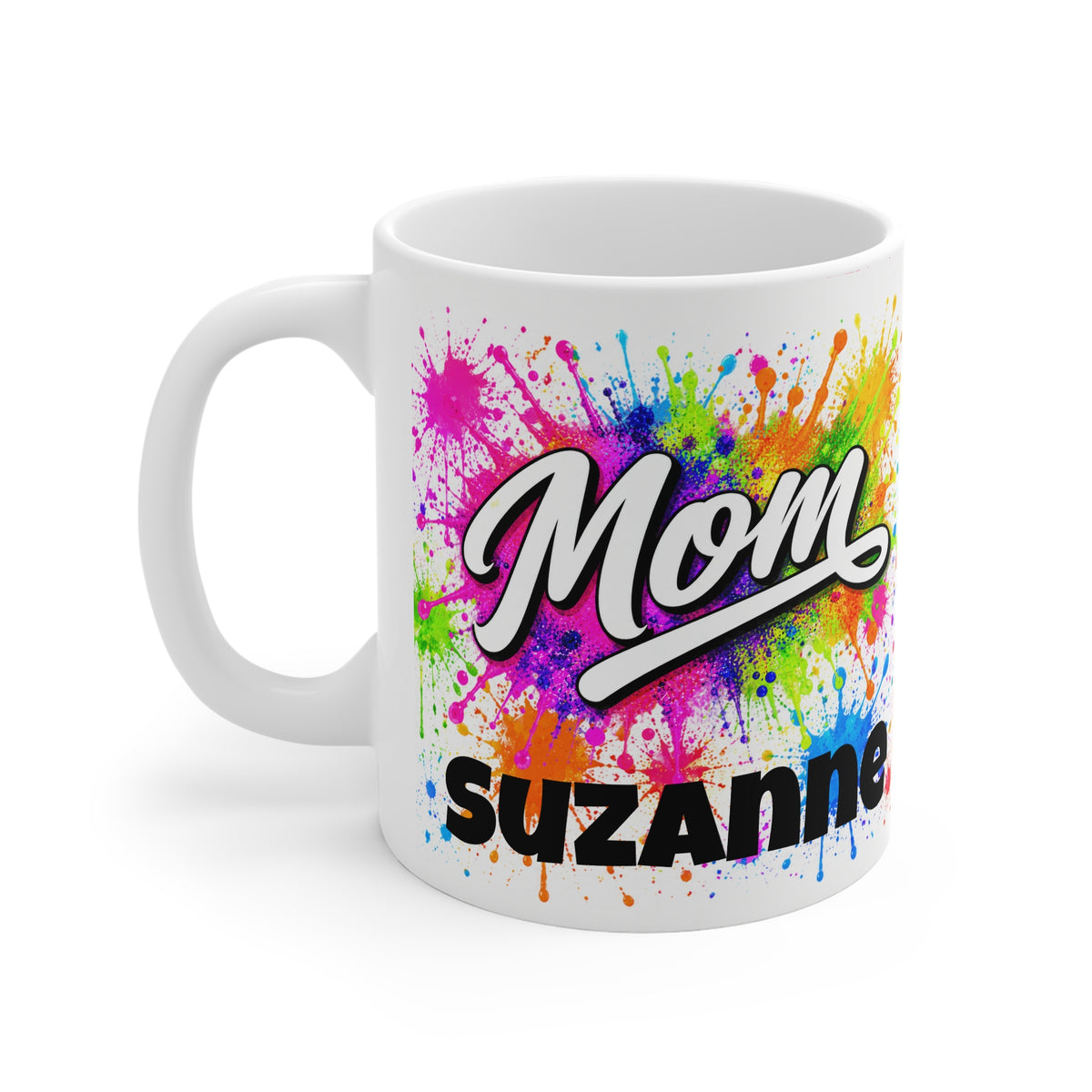 MOM - Colourful Paint Splatter Mug - Personalised