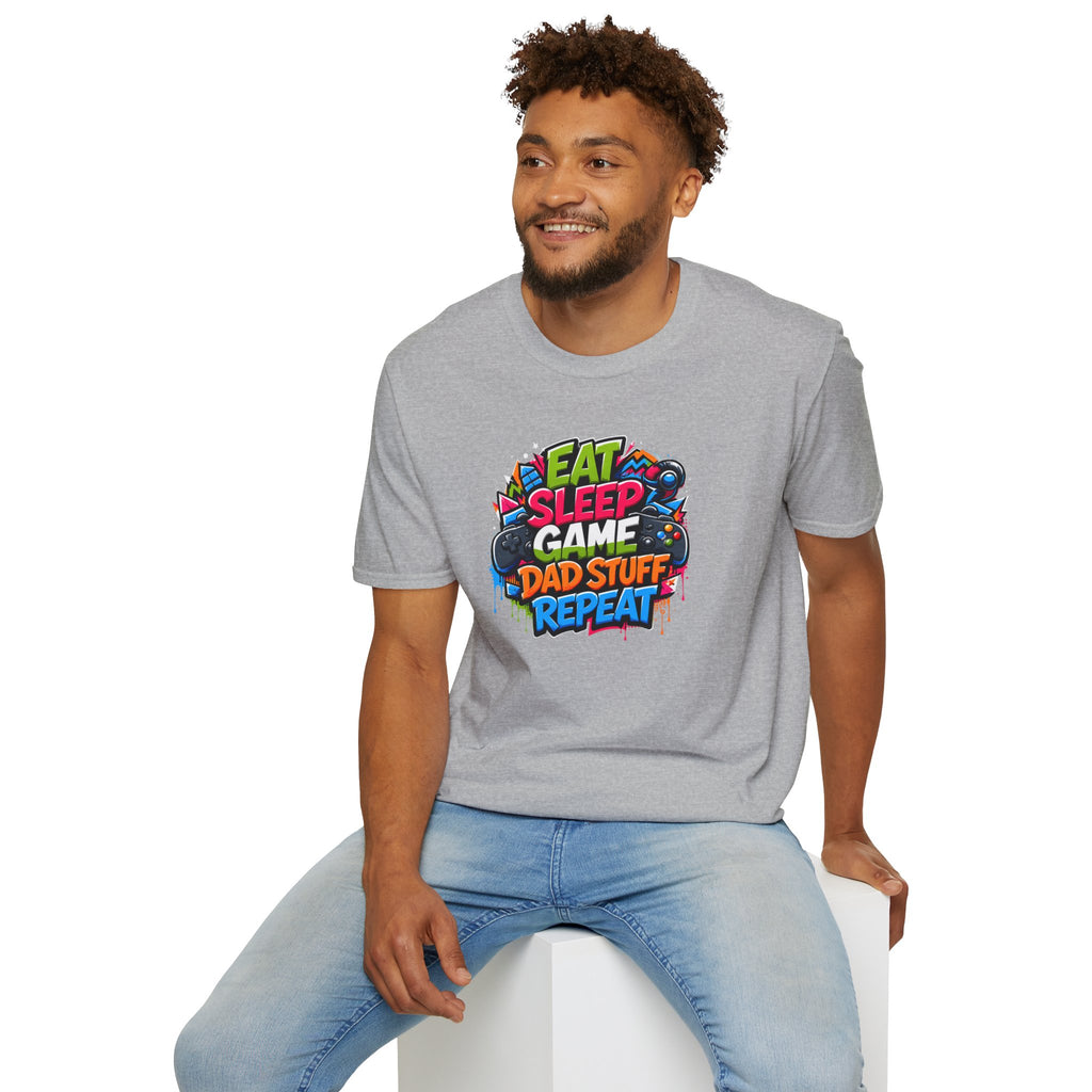 Eat Sleep Game Dad Stuff Repeat T-Shirt