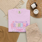 Grandma T-Shirt - "Becoming a Grandma Means My Heart Grows Bigger" - Cute Pastel New Grandma Gift