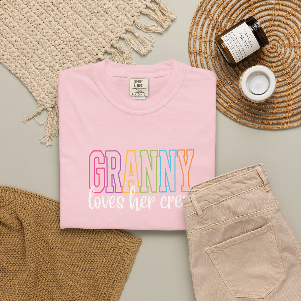 Grandma Loves Her Crew T‑Shirt — Pastel Family Grandma Tee