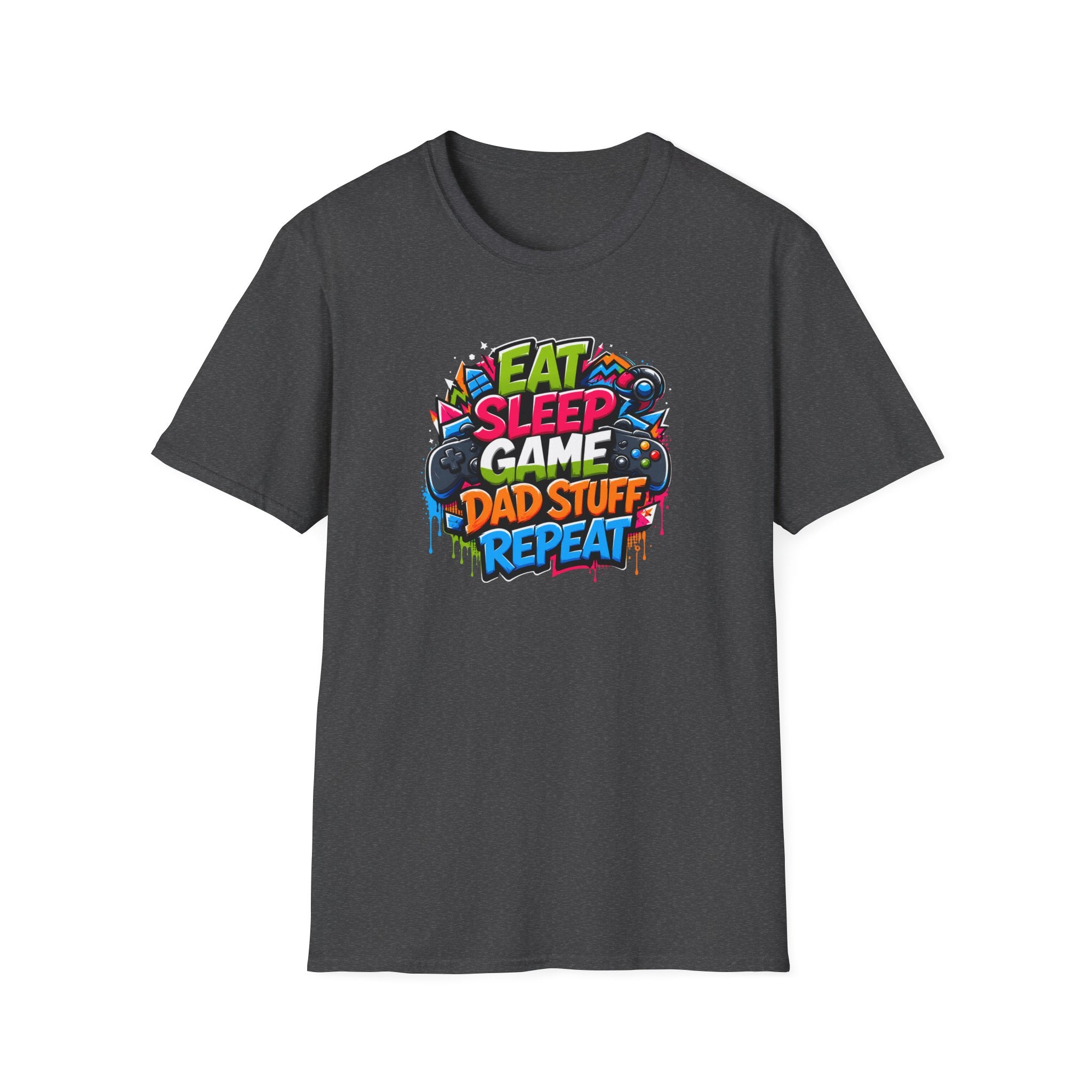 Eat Sleep Game Dad Stuff Repeat T-Shirt
