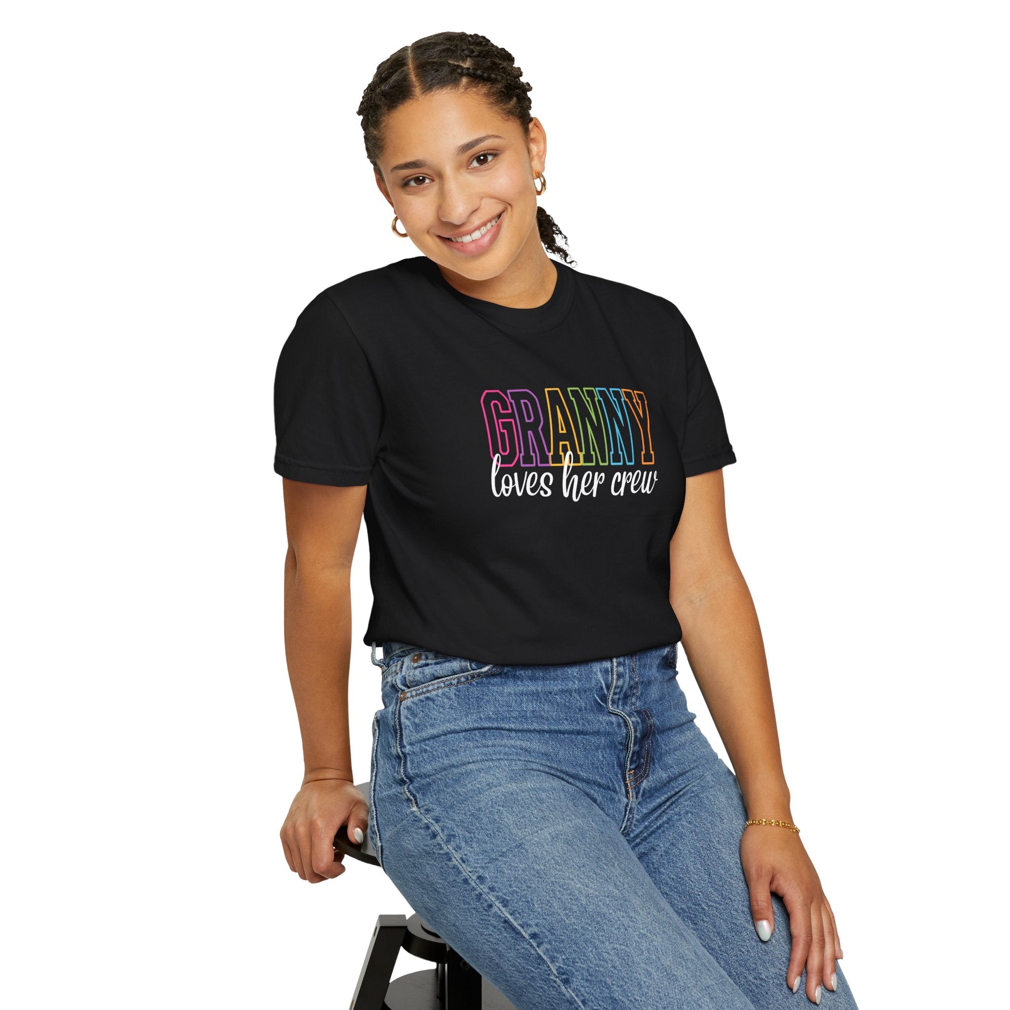 Grandma Loves Her Crew T‑Shirt — Pastel Family Grandma Tee