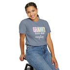 Granny Pastel Patchwork T-Shirt — Retro Rainbow 'GRANNY' Graphic Tee