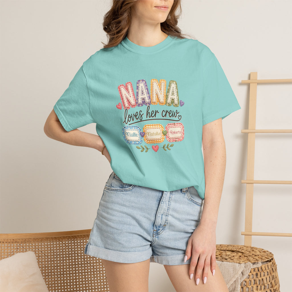 T-Shirt — “Nana Loves Her Crew” Colorful Grandma Family tee